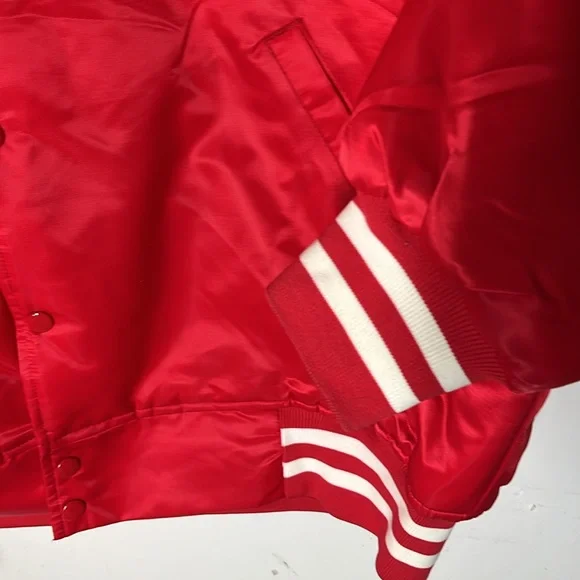 Vintage Satin Varsity Baseball Jacket Sz 2XL